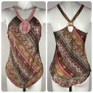 Baba Joon Silk Bandana Halter Top